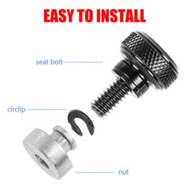 Motorcycle Quick Release Stainless Seat Bolt Screw with Bolt Nut Kit for Harley Davidson Sportster Softail Fat Boy Fat Bob Street Bob Breakout Low Rider Dyna Street Glide Road Glide 1996-2025 Black