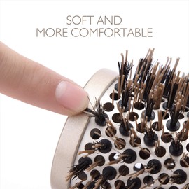 Baasha Extra Large Round Brush 3 Inch(76mm), Hair Brush With Boar Bristle, Dry Round Brush for Long Hair, Boar Bristles Round Brush For Blow Drying, Large Ceramic Brushes for Curly Hair, Ceramic Round Barrel