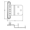 White Water 7707ES Marine 304 Stainless Semi–Concealed Hinge
