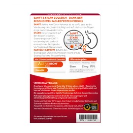 Active Iron Eisen Advance | 25mg | 30 Kapselen | Wird 2X besser resorbiert als Eisensulfat