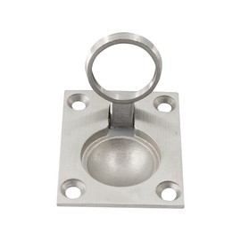 Adyoney 1Pcs 304 Stainless Steel 2" x 1.6" Square Boat Hatch Latch Cabinet Flush Mount Lifting Ring Pull Handle, Marine Floor Buckle, Marine Yacht Drawer Door Handle