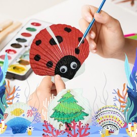 Lanwexy Sea Shell Painting Kit for Kids DIY Painting Present for Girls Boys Crafts Activities Shell Painting Gi fts for Age 4 5 6 7 8 9 10 11 12 13 Year Old Birthday Day