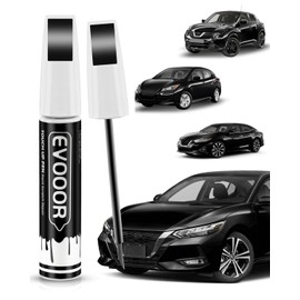 Pintura de retoque compatible con Nissan Exact Match 2 en 1 pintura de retoque para reparación de virutas y picaduras (negro obsidiana/súper negro (KH
