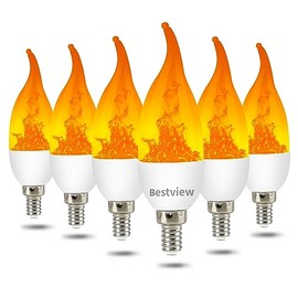 Bestview LED Flame Effect Light Bulbs E12 (Purple)
