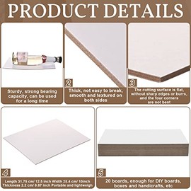 20 Pcs Book Board, Binders Board Chipboard Designer Bookboard Kraft Heavy Duty Chipboard Sheets Bookbinding Supplies for Book Binding Cover (White, 12.5 x 10 Inch 80PT)