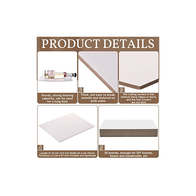 20 Pcs Book Board, Binders Board Chipboard Designer Bookboard Kraft