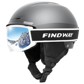 Findway Ski Helmet Set, Snowboard Helmet with Goggles for Adults [Shockproof] Safety Durable ABS Shell and Protective EPS Foam Inner Shell, Snow Sports Helmet and Glasses for Men Women Youth