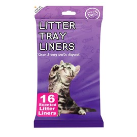 Litter Tray Liners Plastic Pack of 16 Cat Litter Liners 30x70cm by World of Pets