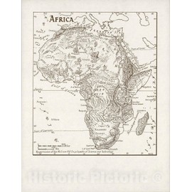 Historic Pictoric Map : Africa., 1960, Vintage Wall Art : 18in x 24in