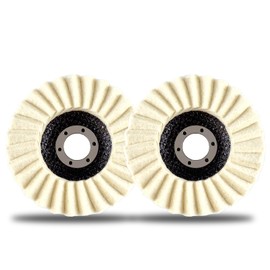 Wool Felt Flap Polishing Disc, Wool Felt Flap Discs Polishing Wheel, 4.5 Inch Wool Polishing Wheel for Angle Grinder, Metal, Marble, Stone, Furniture, Car Wax (2)