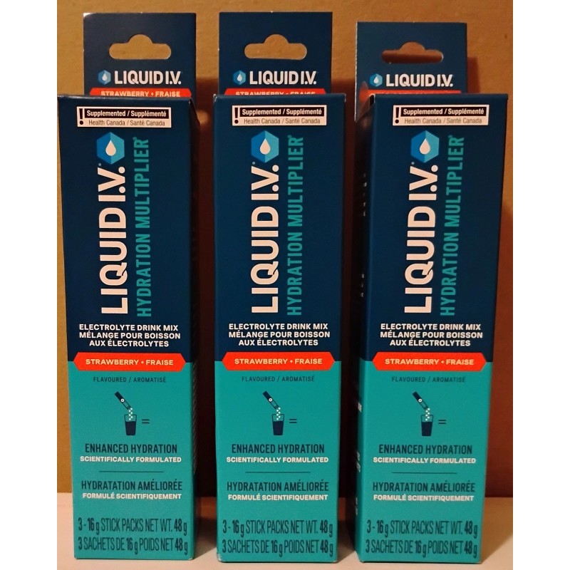 Liquid I.V. Hydration Multiplier – Strawberry Flavor – 3 Packets
