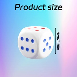Tabanzhe Giant Dice-2PCS Large Dice Foam Dice Fidget Cube for Stress Relief Squeeze Squishy Giant Foam Dice Large Dice for Math Teaching Game Party Supplies
