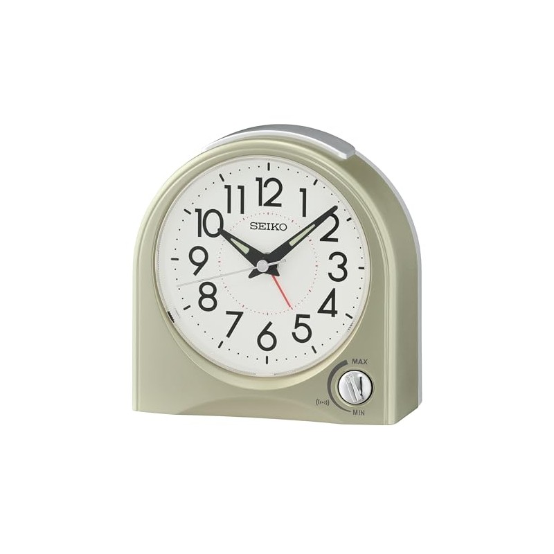 SEIKO Maris Non Ticking Desk/Alarm Clock, Gold