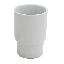 XVL Bathroom Toothbrush Holder, Brushed Steel, Ceramic Tumbler G1006B