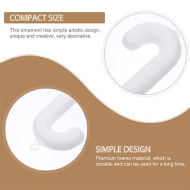 jojofuny Pack of 10 Christmas Decoration Candy Cane Ornament Candy Cane Styrofoam Christmas Candy Cane Decorations Toddler Material White Foam Candy