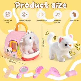 Dog Toy Children, Toy Dog that Runs and Barks, Electric Plush Dog Cuddly Toy Dog Interactive Gifts for 2 3 4 5 6 Years Gift Ideas (Cats)