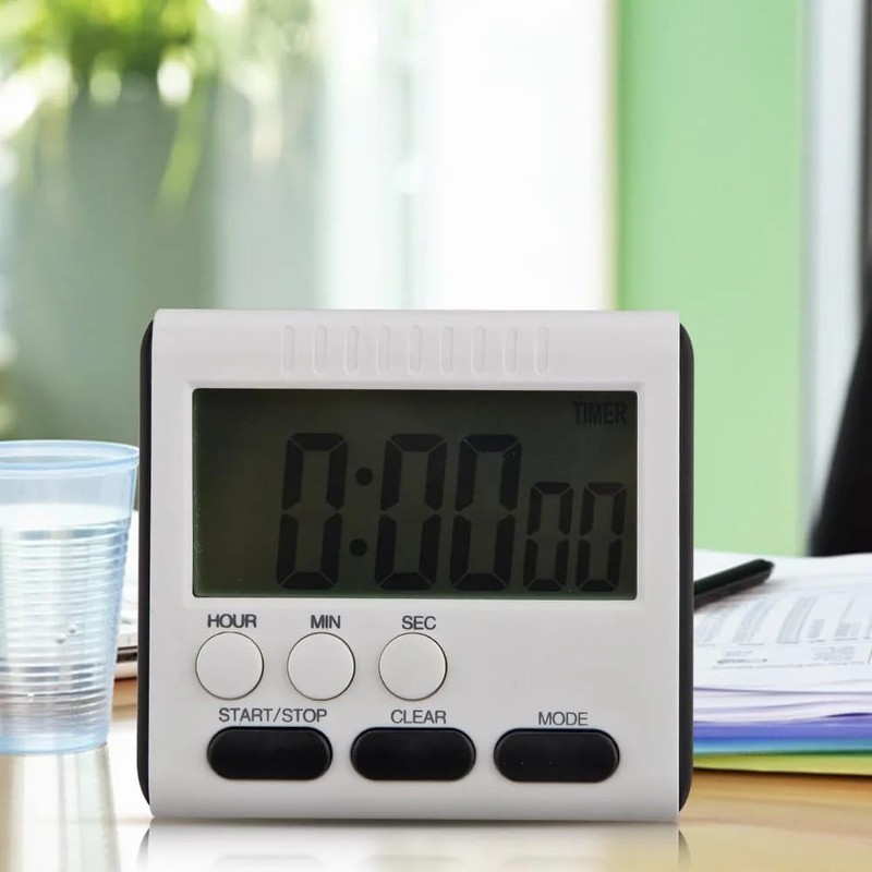 Partslety Digital Kitchen Timer With LCD Screen 24 Hour Countdown