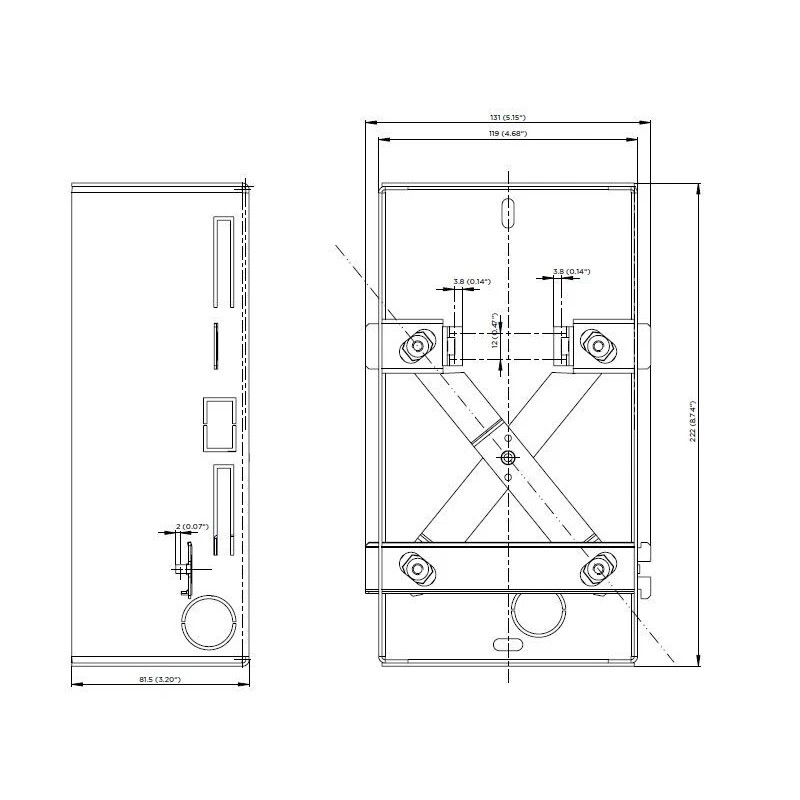 2N Axis 9151001 Recessed solid wall mounting box for Helios