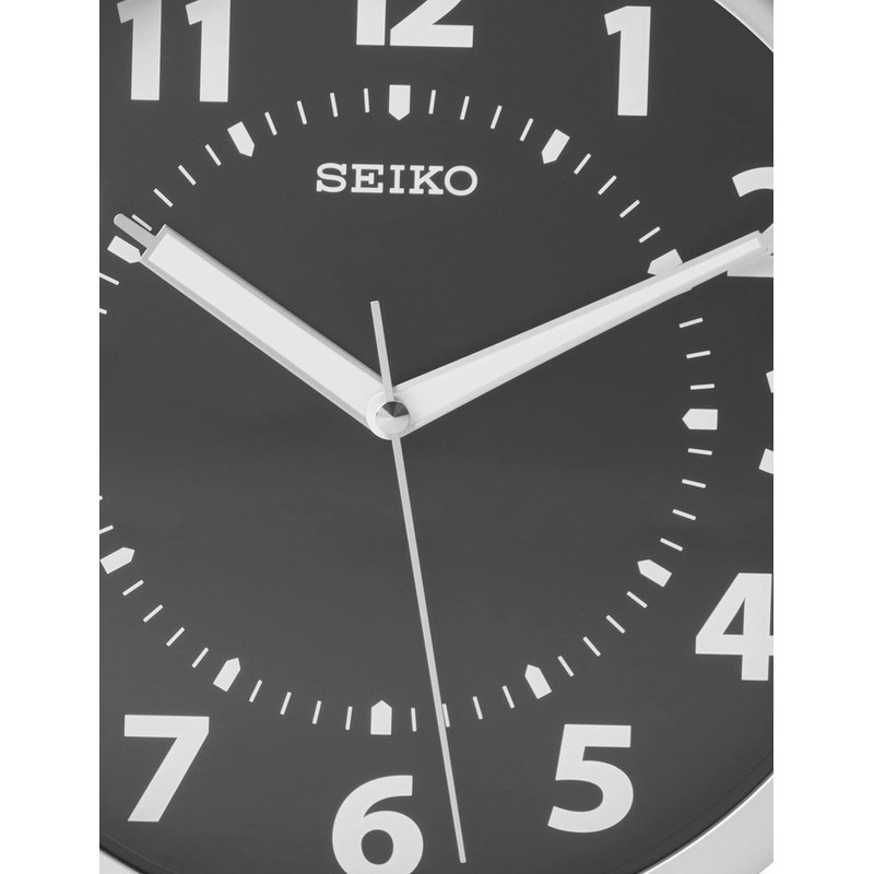 SEIKO Reloj de Pared Plateado metálico con números Luminosos