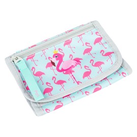Baagl Children's Neck Pouch - Wallet for Boys - Purse, Mini Purse, Change Coin Purse, flamingo, Modern