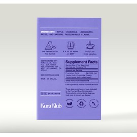 Kura Klub Nighttime Sleep & Relaxation Tea — Chamomile & Passion Fruit Herbal Blend for Stress-Free Evenings, Beauty & Digestion Support — Caffeine-Free, No Microplastics — 14 Biodegradable Teabags