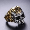 Jude Jewelers Stainless Steel Gothic Skull Vintage Masonic Biker Ring