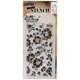 Stampers Anonymous Tim Holtz Blumenschablone, Synthetisches Material, durchsichtig, 28.3 x 11.4 x 0.1 cm