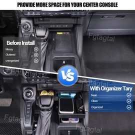 Fgtagtal Central Control Gear Shift Organizer Tray Fit for Toyota Land Cruiser 250 Prado J250 LC250 2024 2025, ABS Center Console Interior Storage Box, Insert Box ABS Secondary Storage Accessories