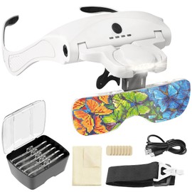 ARTDOT ARTDOT Magnifying Glasses with Light for Diamond Art Kits,5 Replaceable Lenses for Magnifier with 4 LED Lights and Adjustable Brightness for Diamond Painting Accessories and Reading Close Work