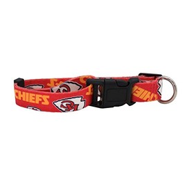 Little Earth Kansas City Chiefs Pet Collar: Medium, Team Colors, Polyester, Machine Washable, Letter Print, Unisex, 1 Count
