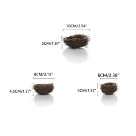 SagaSave Rattan Bird Nest Artificial Bird Nest with Eggs Decorative for Christmas, Easter, Party Decoration