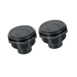 REPAIROCK 2pcs 63mm Universal Round Black Air Conditioning Vent Deflector Outlet Louvered for RV Bus Auto Replacement Parts