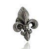 Sterling Silver Textured Fleur-de-Lis Symbol Lapel Pin, Brooch