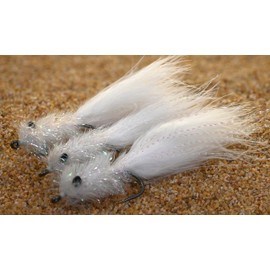 Saltwater Schminnow Fishing Fly - Tarpon, Snook & Reds - 3 Pack (3ct White - Hook #1/0)