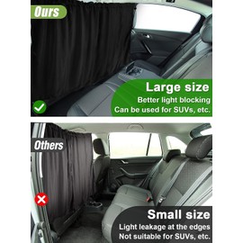 Car Divider Curtains, Sun Protection, Car Curtain Rear Window Curtain, Divider Curtain, Travel Privacy Curtain, Removable Privacy Screen, Car for All Car Sun Visor, Travel, Camping, Nap