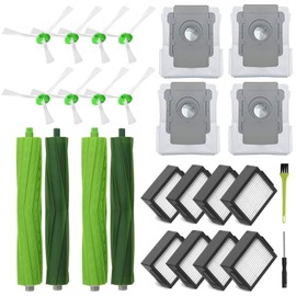 AiLomey Replacement Parts for iRobot e/i/j Series, Replacement Accessories for Roomba i7 i7+ i3 i3+ i4 i4+ i6 i6+ i8 i8+ j7 E5 E6 E7, Includes 4 Rubber Brushes, 8 Filters, 8 Side Brushes, 4 Dust Bags
