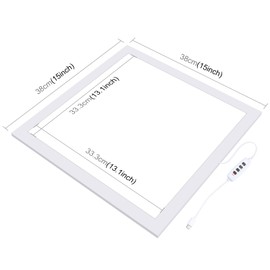 PULUZ Photo Studio Fill Light LED Shadowless Light Panel 15in X 15in / 38 x 38cm Dimmable Photography Softbox Bottom Light for Food Jewelry Cosmetic Crafts US Plug