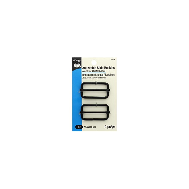 Dritz 780-1 Adjustable Slide Buckle, 1-1/2", Black