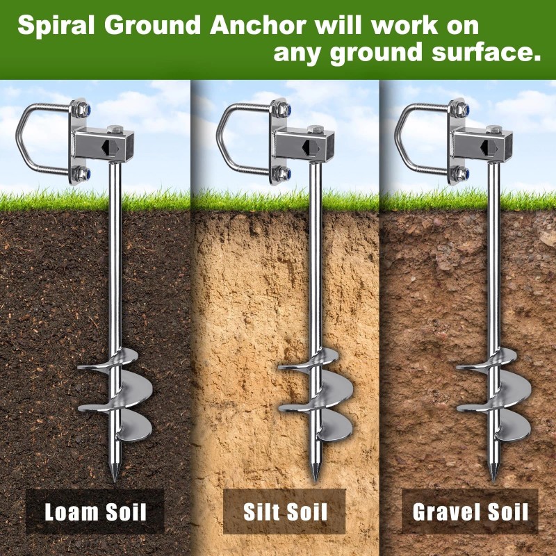 Insaga Multi-Purpose Ground Anchors Screw in, Fully Welded Shed Anchor