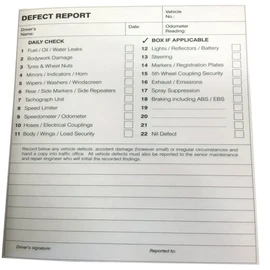 (Pack of 2) Daily Check Driver Defect Book HGV Truck Van 50 Page Defect Fault Report Booklet