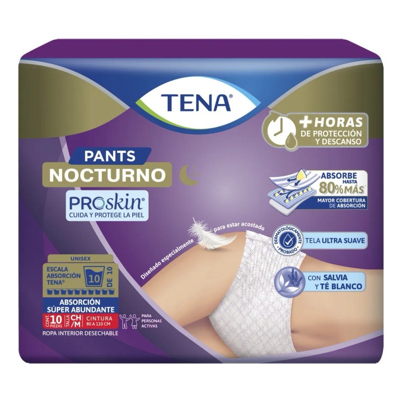 Tena Pants Nocturno Talla M 10 Piezas Mediano