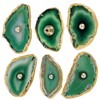 mookaitedecor Set of 4 Agate Slices Cabinet Knobs with Screws,