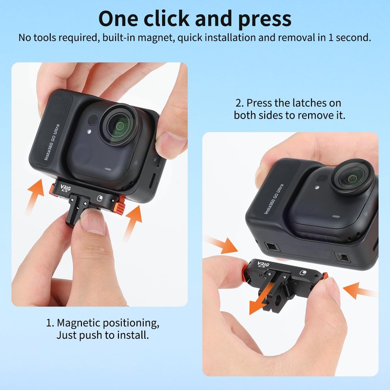 VRIG Quick-Release Mount for Insta 360 go Ultra, Aluminum Alloy