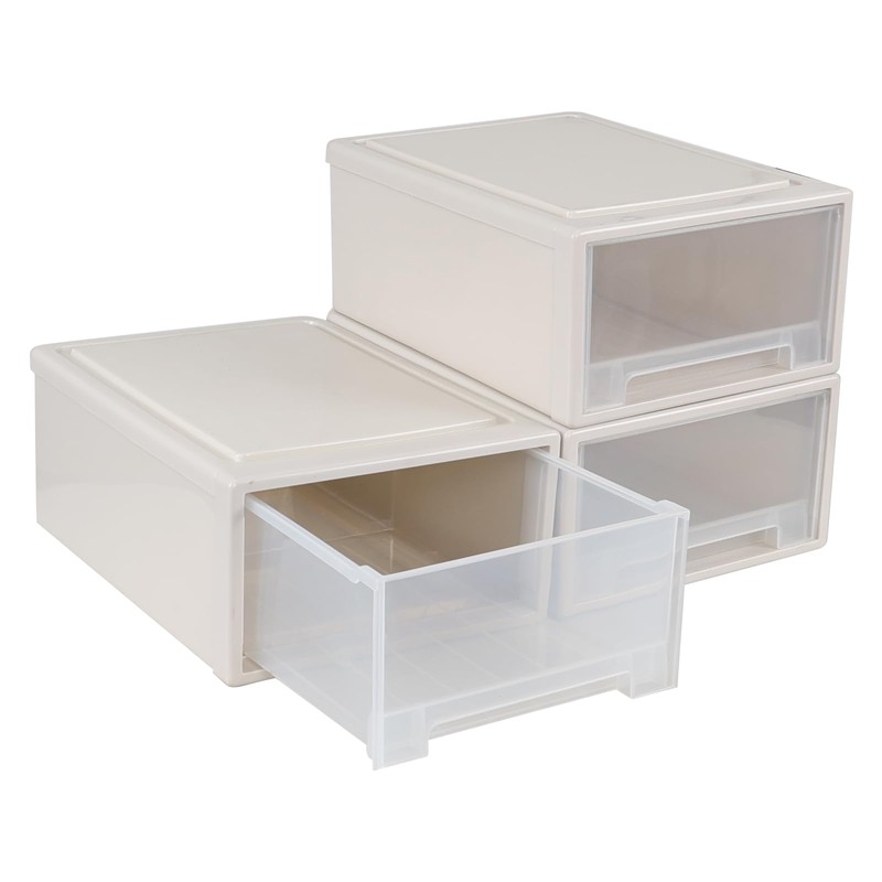 Neadas 18 Quart Plastic Compact Stacking Storage Drawers, Stackable Plastic