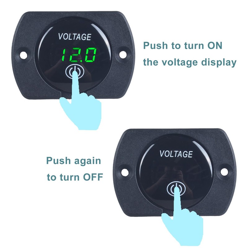 DMWD 1Pc Automotive 12V Voltage Gauge with Touch Switch Car