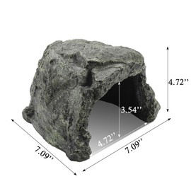 IBWell 7.1 Inch Reptile Hides Resin Tortoise Hideout for Hiding and Basking Aquarium Rock Caves for Snake Bearded Dragon Fish Lizard