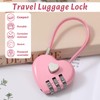 3Pcs 3 Digit Combination Lock for Locker, Pink Heart Lock