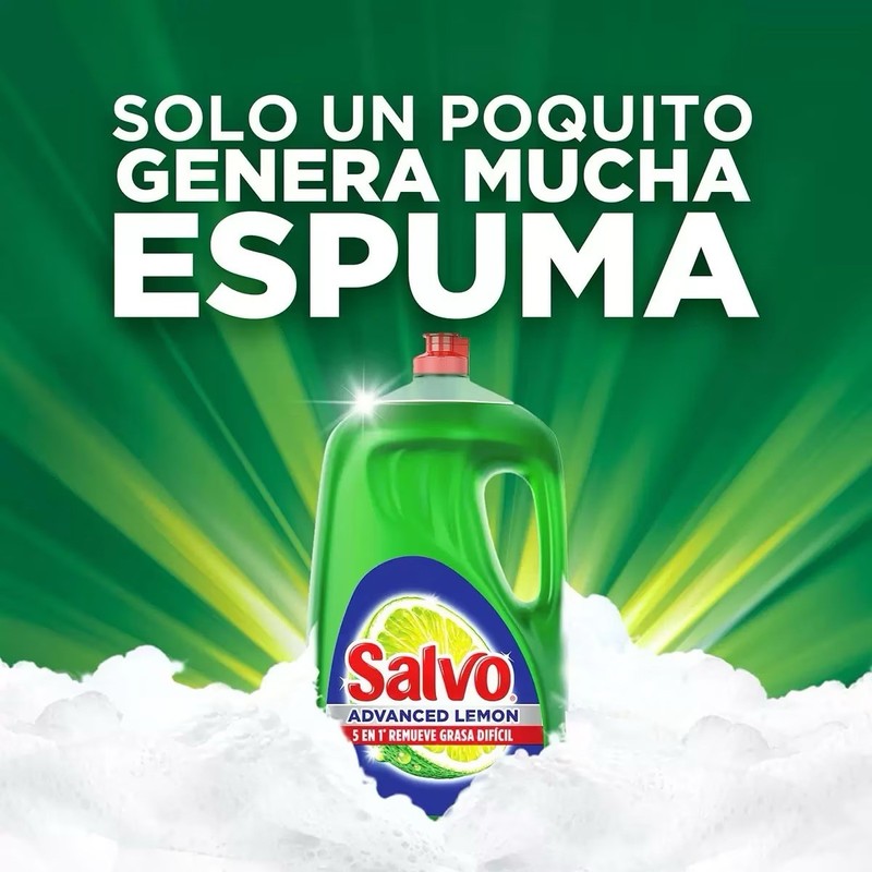 Salvo Advanced Lemon Liquid Dish Soap – 2.6 L (88