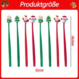 PASLFC Pack of 8 Christmas gel pens, Christmas gel pens, Christmas ballpoint pens, Christmas pens for party gifts, Christmas gifts, small items for children, students