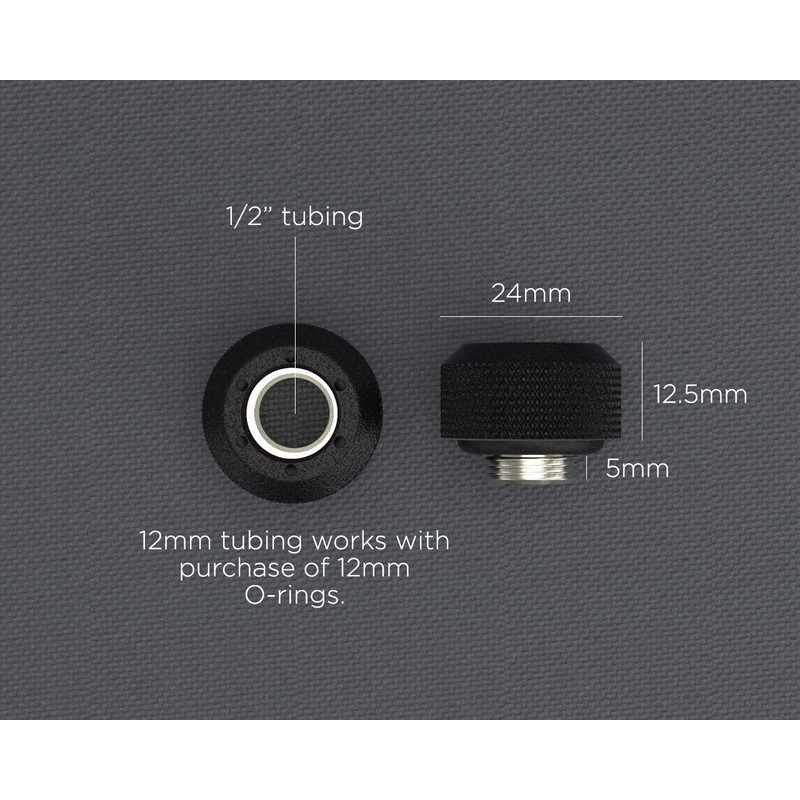 PrimoChill 1/2in. Rigid RevolverSX Series Fitting - 12 Pack -